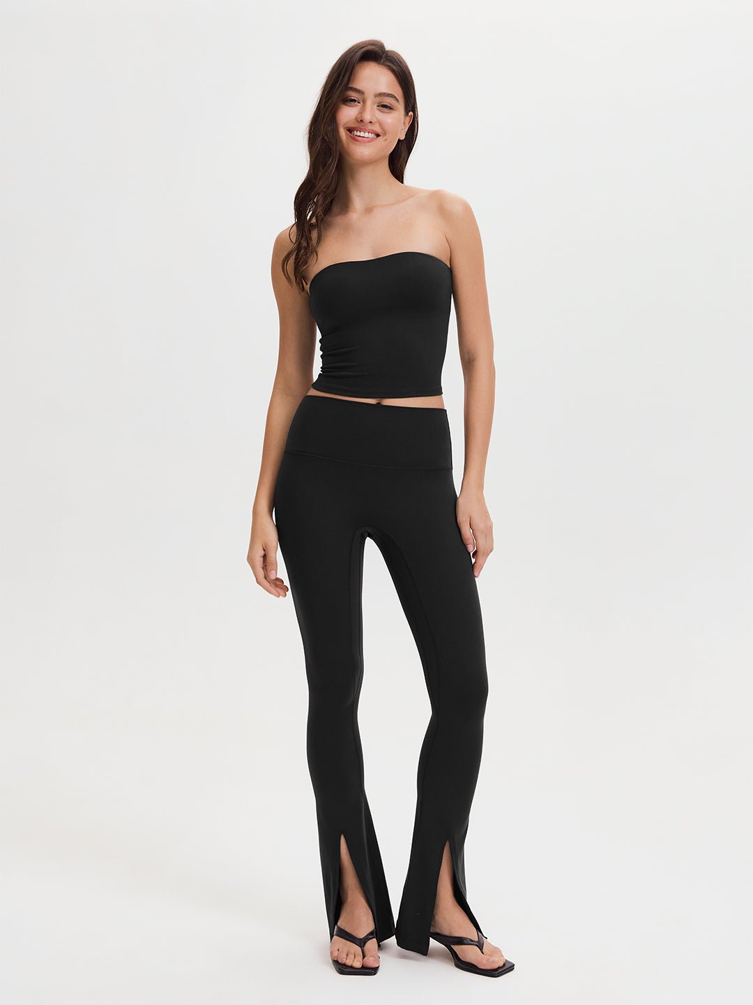 Alternative view of LunaAiry™ Seamless Split Flare Legging 32''