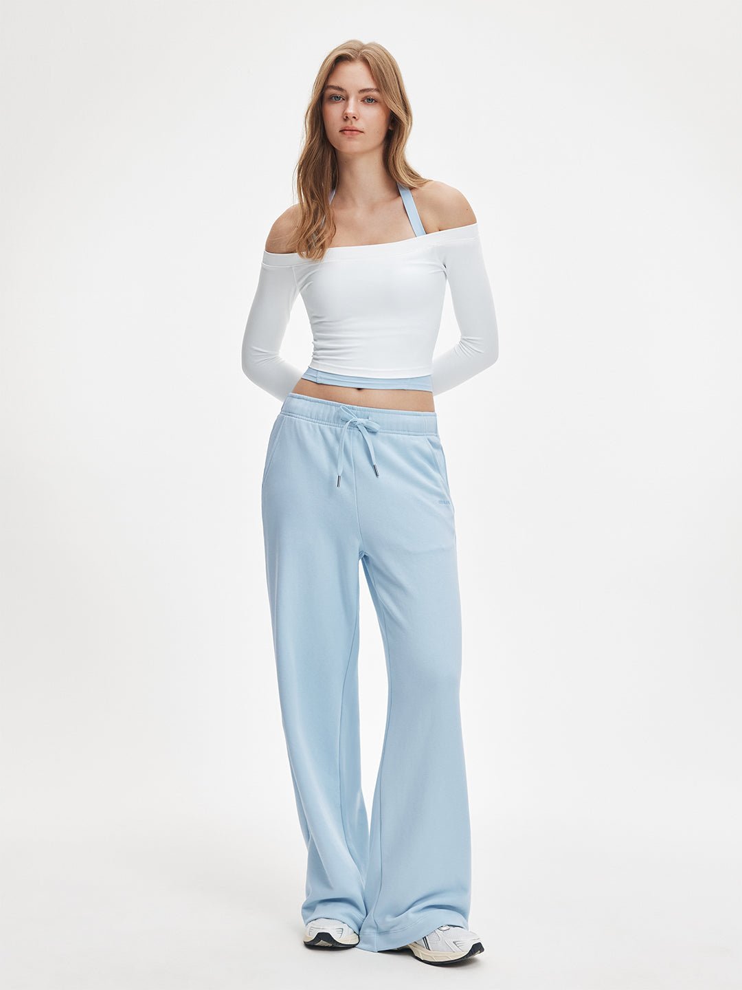 High Waist Drawstring Wide Leg Sweatpants