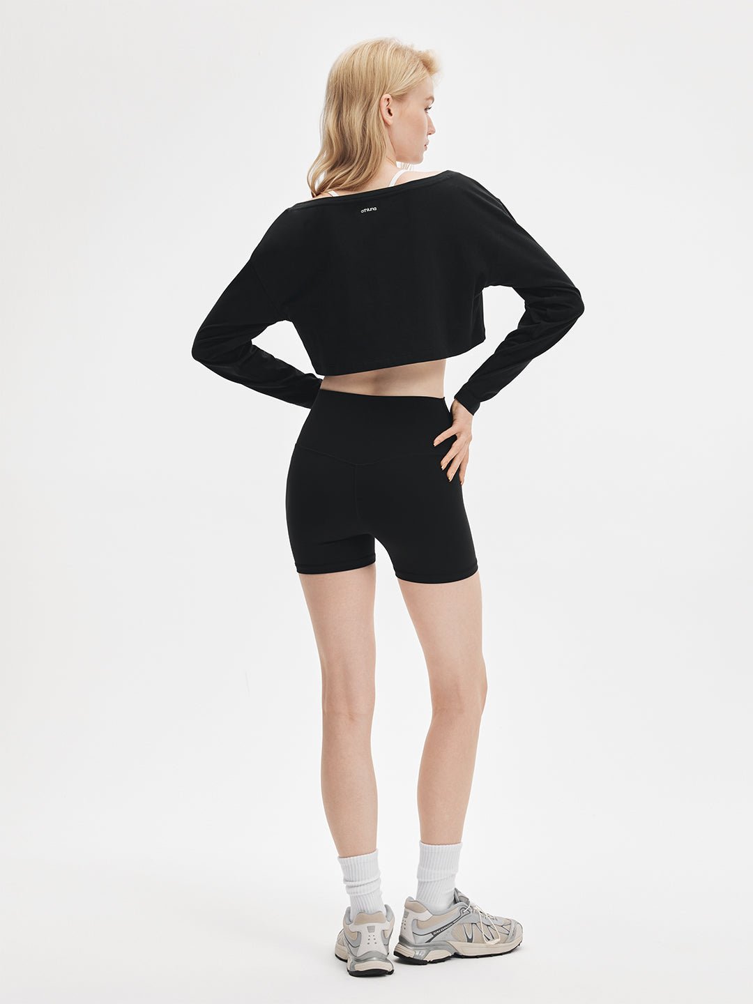 Alternative view of Daily Pima Off Shoulder Cropped Long Sleeve