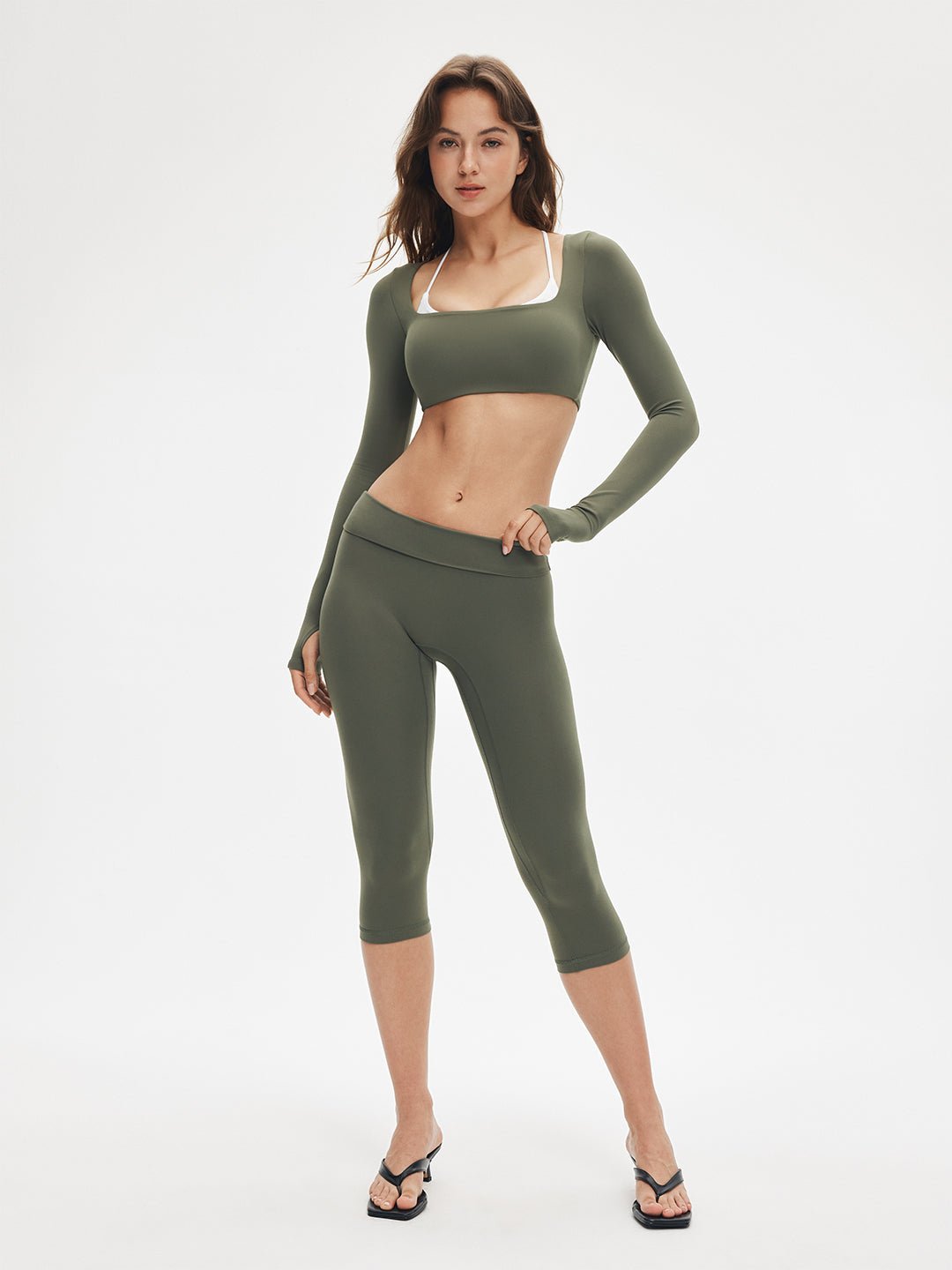 Alternative view of LunaAiry™ Square Neck Cropped Long Sleeve